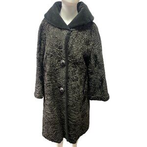 Vintage Women's Black Persian Lamb Coat/Jacket SizeM SKU 1806